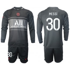 Koszulka Paris Saint-Germain Lionel Messi 30 Dziecięcy Trzeci Stroje Piłkarskie 2021/22 Długi Rękaw